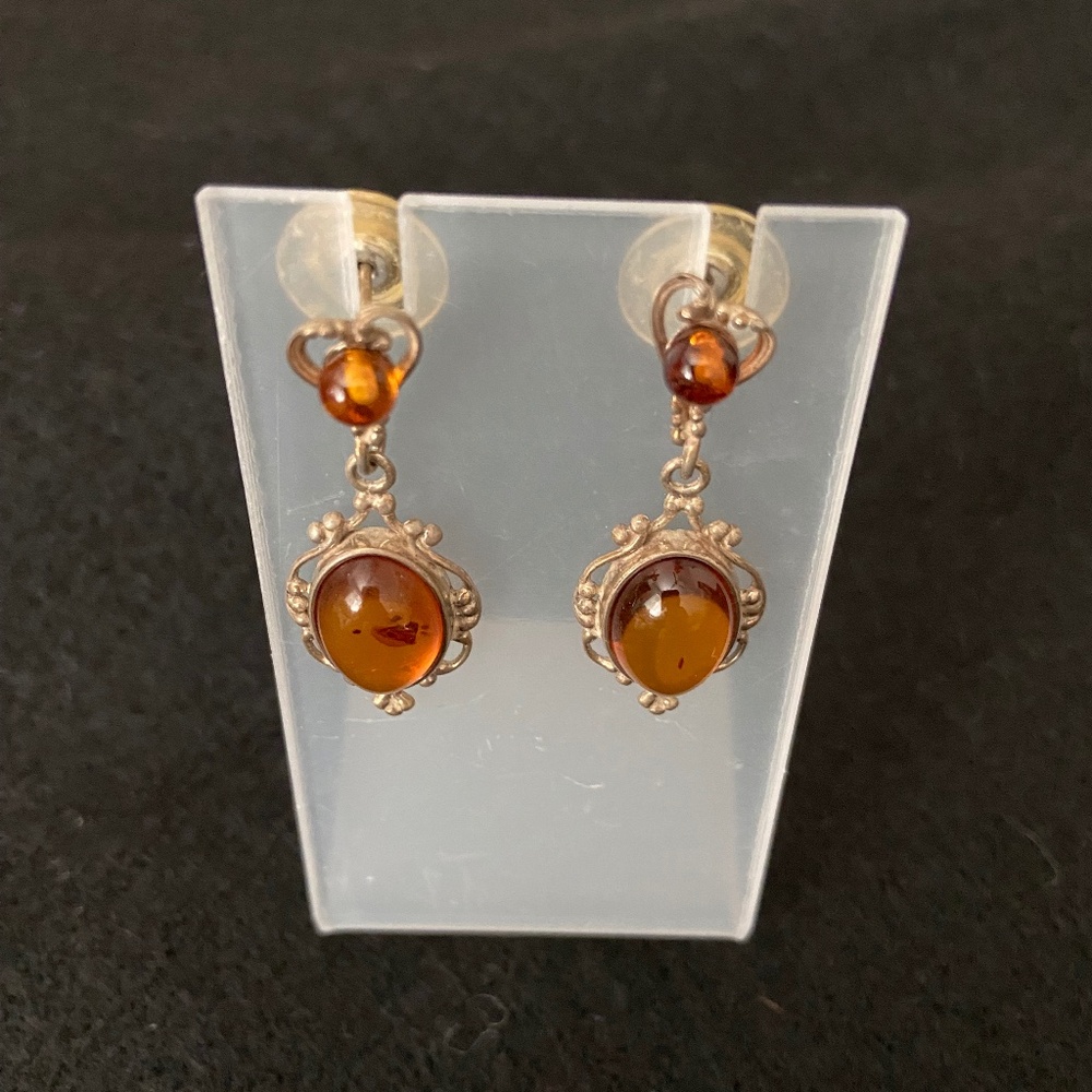 Sterling silver and amber earrings from Poland!